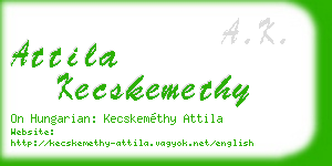 attila kecskemethy business card
